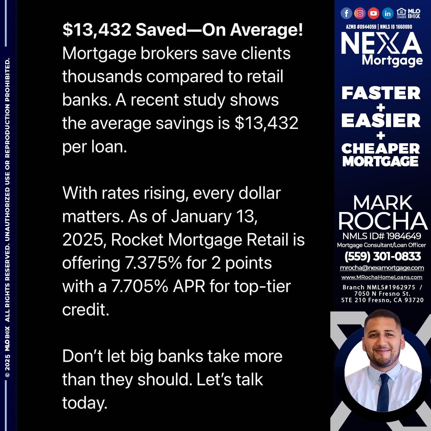 saved on average - Mark Anthony Rocha -Loan Officer
