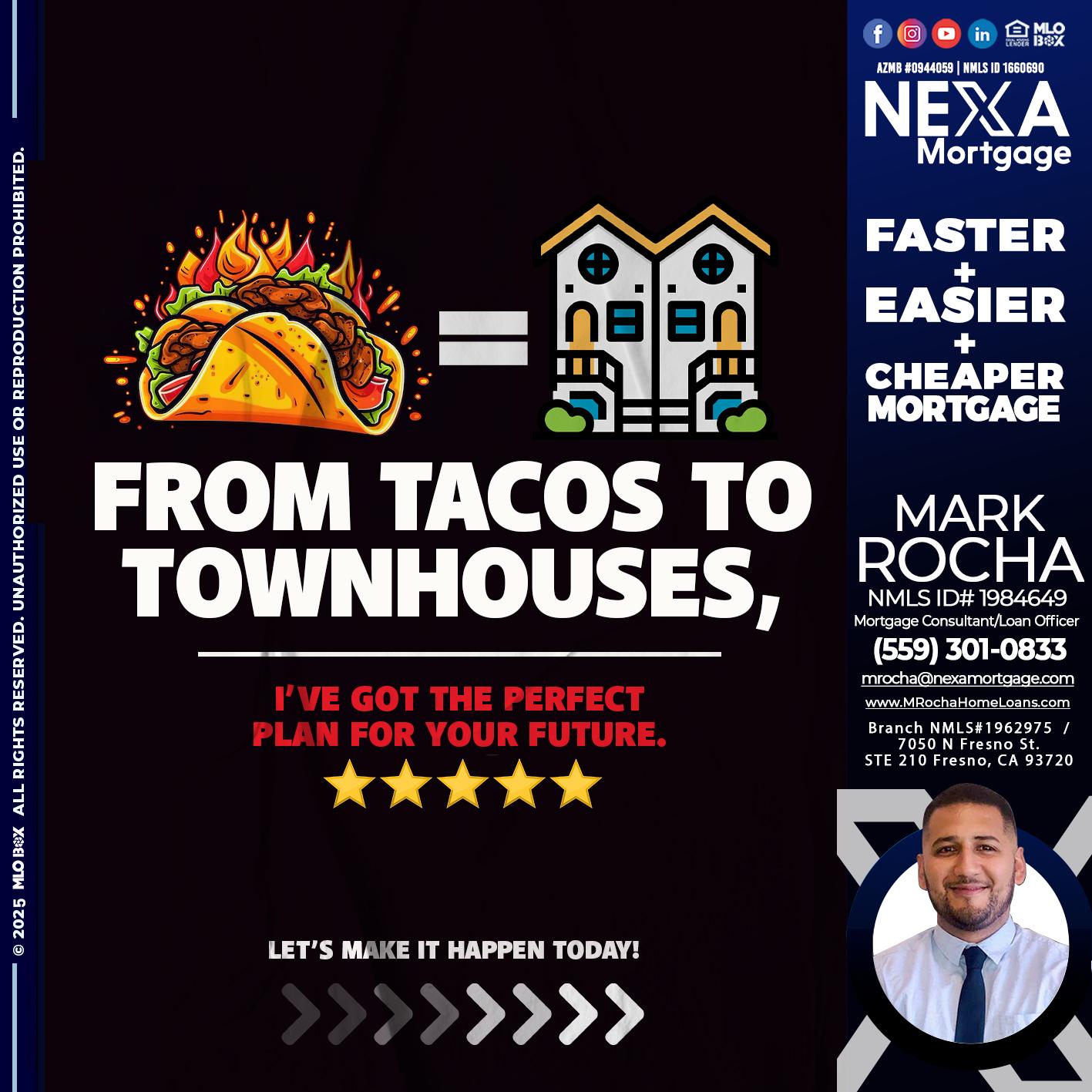 from tacos to - Mark Anthony Rocha -Loan Officer