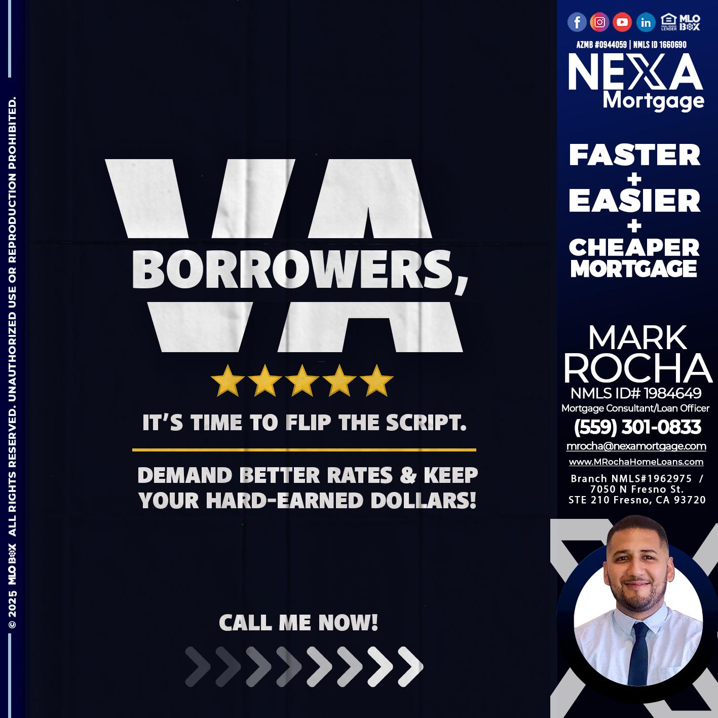 VA BORROWERS - Mark Anthony Rocha -Loan Officer
