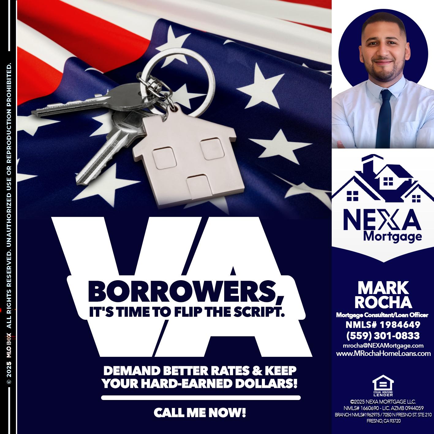 VA BORROWERS - Mark Anthony Rocha -Loan Officer