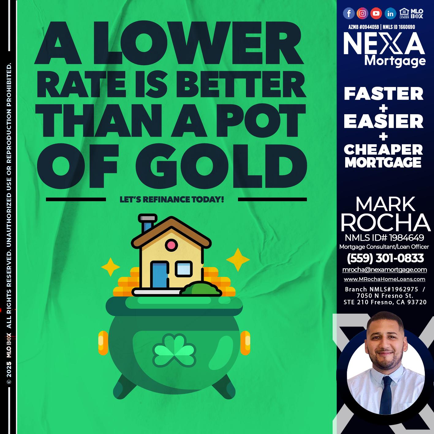 A LOWER RATE - Mark Anthony Rocha -Loan Officer