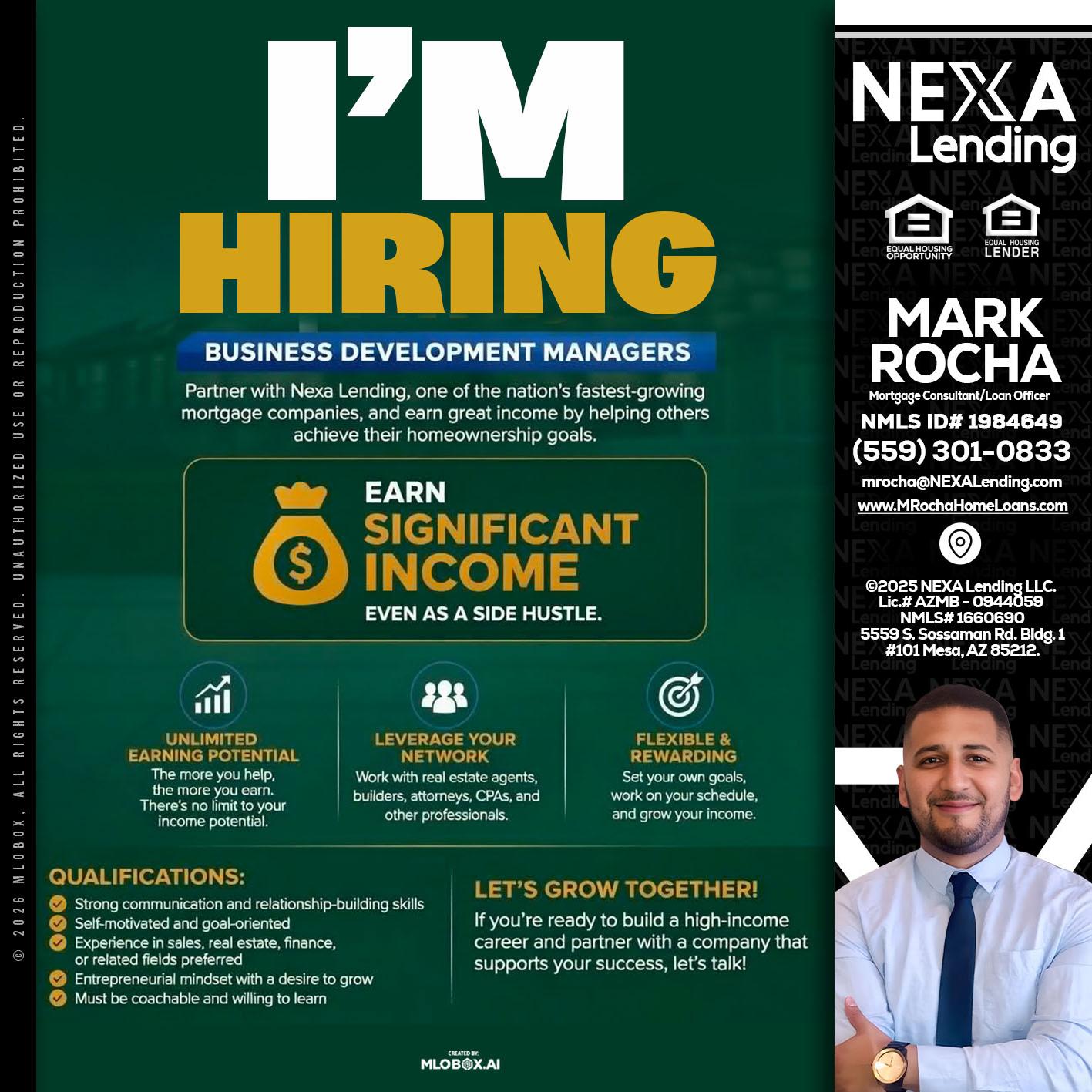 IM HIRING - Mark Anthony Rocha -Loan Officer